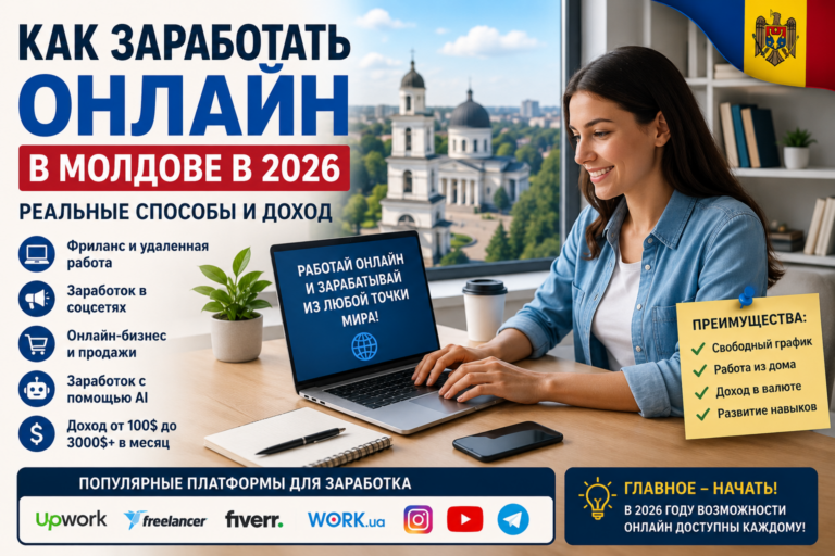 Как заработать онлайн в Молдове в 2026: реальные способы и доход