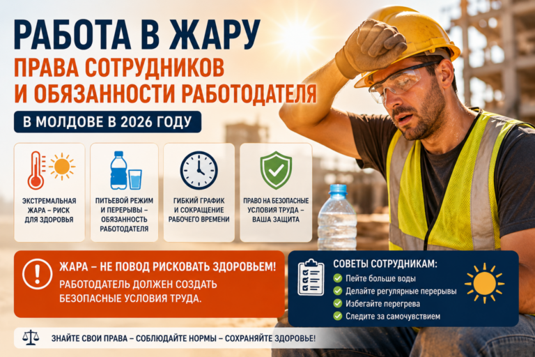 Работа в жару: права работников и обязанности работодателя в Молдове в 2026 году