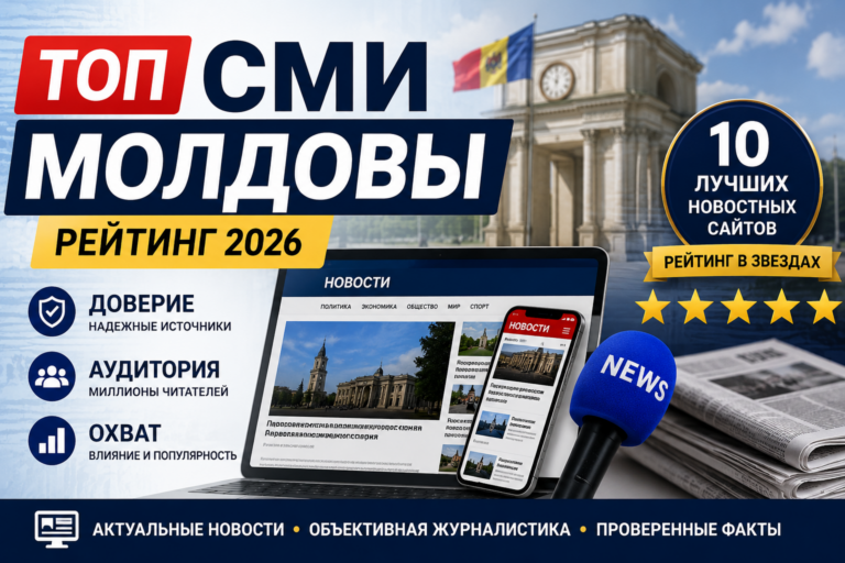 ТОП ЗМІ Молдови 2026 — рейтинг новинних сайтів, довіра, аудиторія та охоплення
