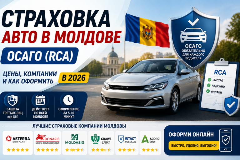 Автострахування в Молдові (ОСЦПВ / RCA) — ціни, компанії та як оформити у 2026